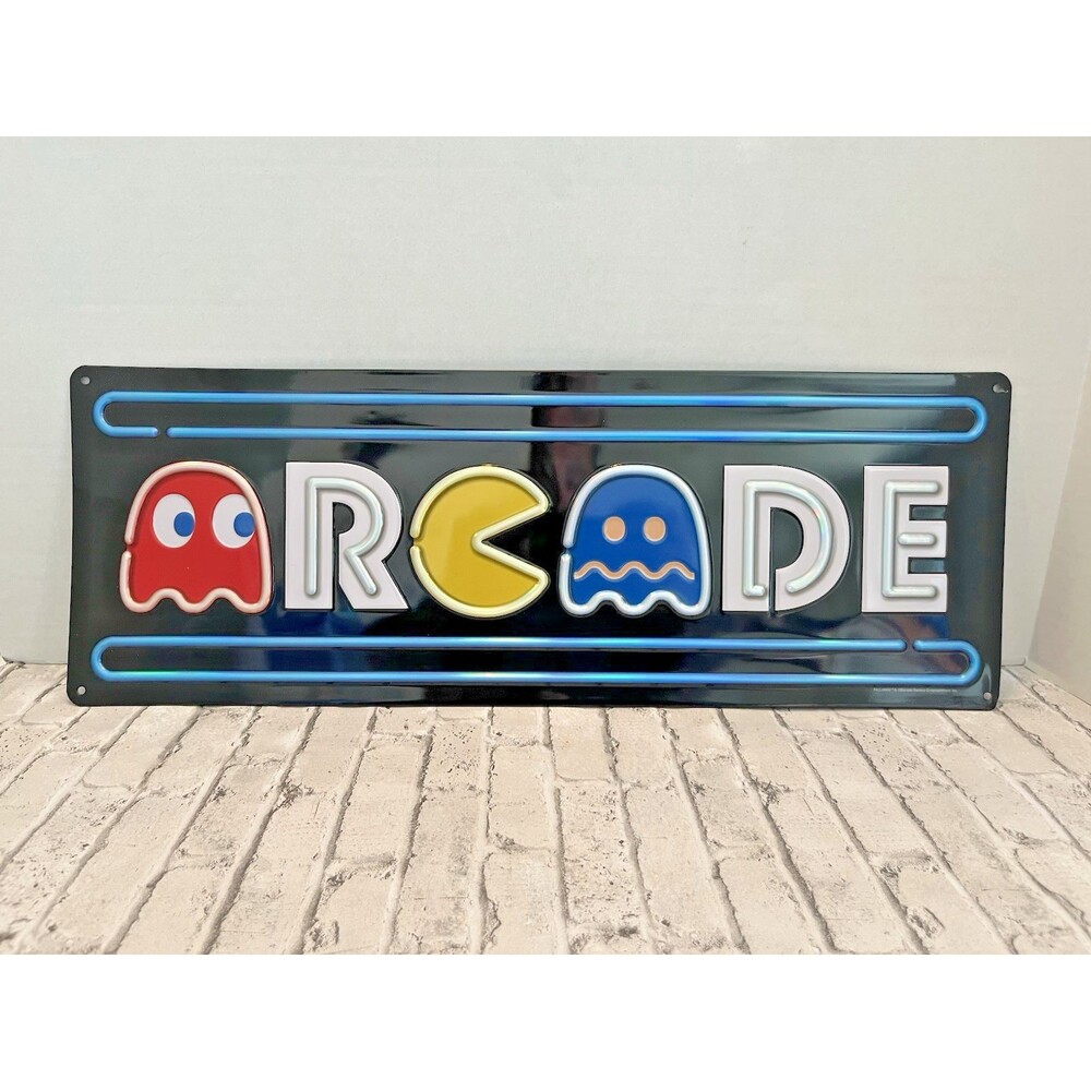 Pac Man Arcade Game Home Metal Sign Garage Home Man Cave Approx 20” X 7”